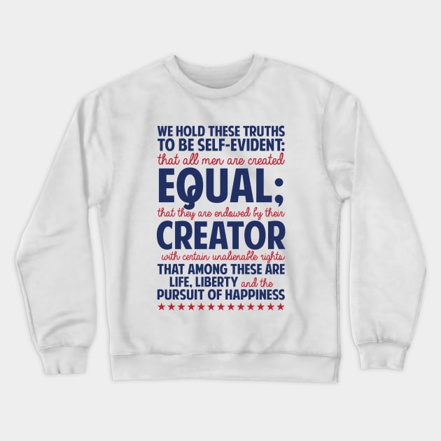 The Declaration of Independence Crewneck Sweatshirt by FranklinPrintCo